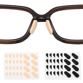 Nirrn Sponge Raised Anti Slip Eyewear Nose Pads (48 Pairs), Black Skin Color, Anti Slip And Pressure Resistant Eyewear Nose Pads, Eyewear Accessories (Sponge Drop Shape)