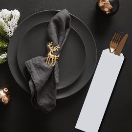 Disposable Silverware Flatware Paper Bags 2.75 x 10 inches White Plain Churro Bag Kitchen Cutlery Utensils Holder Made in USA (pack of 200)