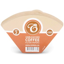 500 Size 2 Coffee Filter Paper Cones, Unbleached by EDESIA ESPRESS