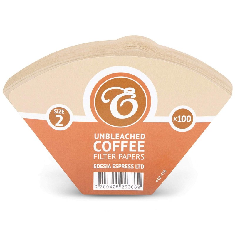 500 Size 2 Coffee Filter Paper Cones, Unbleached by EDESIA