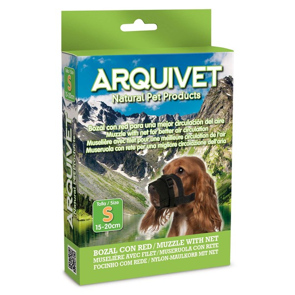 Arquivet Black Dog Muzzle with Mesh for Dogs Small -