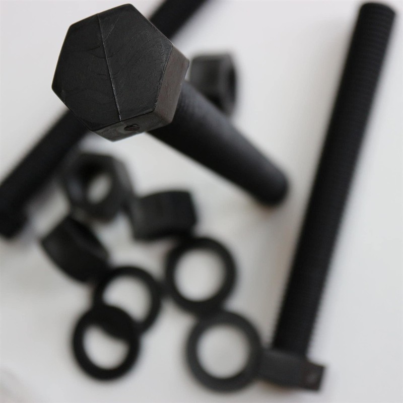 5 x Black Hexagon Head Screws Polypropylene (PP) Plastic Nuts,
