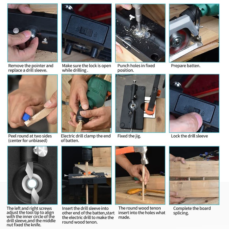 Self Centering Dowel Jig Kit-6/8/10/12mm Wood Dowel Hole Drill Guide