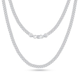 Hadoken 925 Sterling Silver Clasp 3/5/6MM Cuban Link Chain Necklace for Men Women Diamond Cut 16/18/20/22/24/26/28/30 Inches, 30 Inches, Sterling Silver, No Gemstone