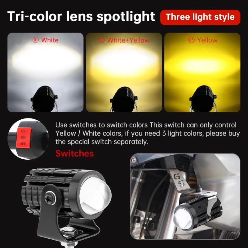 4pcs Faros Auxiliares Luces Led Para Motos Auto Doble Color