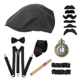 Nasjac Accesorios Gatsby 1920s Disfraz Para Hombre 14 Pcs