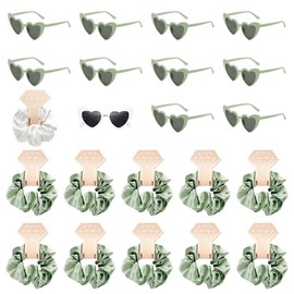 Tulov Pack of 22 JGA Glasses Team, Bride and Bridesmaids Junggese Decoration Favours, Hen Party Glasses for Wedding Party (Green)