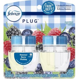 Generic Febreze Odor-Fighting Fade Defy Plug Air Freshener (2) of 0.87 fl oz Refills-NEW EXOTIC EDITION (Summer Berry)