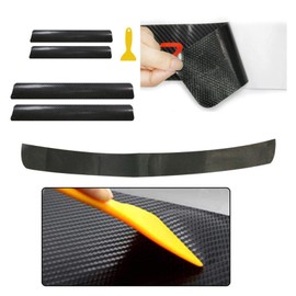 Pack of 6 Car Door Sill Stickers, Threshold Stickers, Anti-Scratch, Door Sill Plates, Fibre Reflective Stickers, Suitable for Car Door Sills and Edges, to Avoid Scratches (Black)