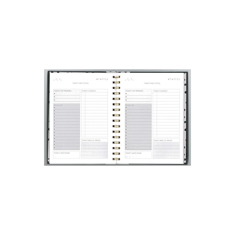 Black & Gold A5 Planner Wiro Bound 120 Pages Daily