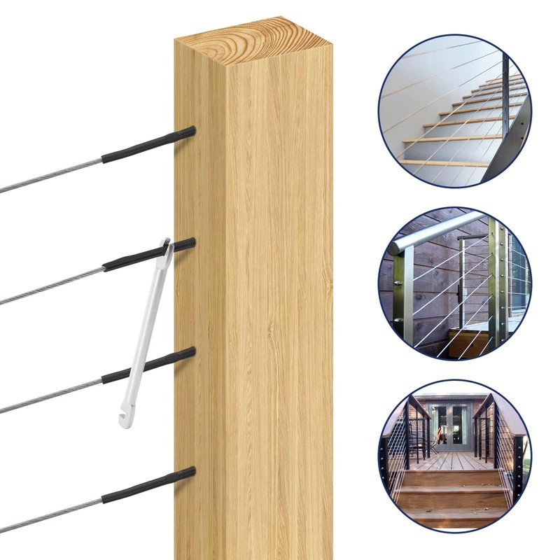 RiaYer 40 Pack T316 Stainless Steel Black Cable Railing Kit,