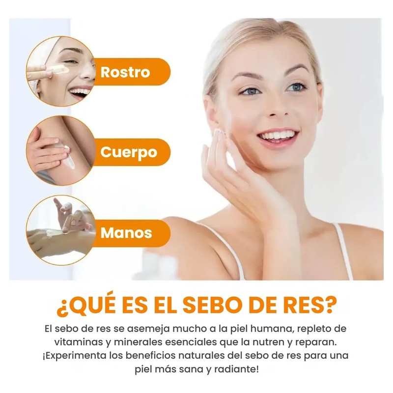 Crema De Sebo De Res Con Balsamode Miel Bálsamo 3pzs