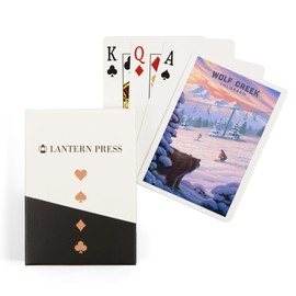 Lantern Press Wolf Creek, Colorado, Oil Painting, Bear and Skiers (52 Playing Cards, Poker Size Card Deck with Jokers)