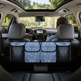 Qiyupavto Butterfly Print Car Trunk Organizer with 4 Pockets Foldable Car Backseat Storage Bag Universal Detachable Auto Accessories for SUV Hatchback Crossover Minivan