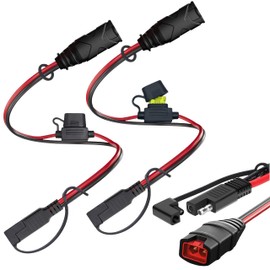 2 Pack X-Connect SAE Adapter fit for GC009 Battery Charger Accessories,14AWG Pure Copper Wire and 20A Fuse, Waterproof Plug, to Quick Connections Already on Motorcycles, Cars, ATVs and UTVs