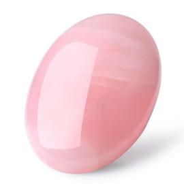 LAIDANLA Rose Quartz 2.4" Large Palm Stone Healing Crystals Natural Gemstones Calming Effects Energy Balancing Reiki Polished Worry Stone Cleansing Protection Anxiety Stress Relief Therapy 1PC