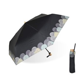 Folding Umbrella, Parasol, Lightweight, Completely Blackout, Heat Blocking, UV Protection, 99% Slim, Hemline/Black