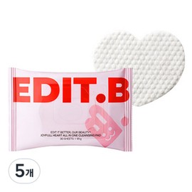 Edit B Joyful Heart All-in-One Cleansing Pad, 5 pieces, 30 sheets / 에딧비 조이풀 하트 올인원 클렌징 패드, 5개, 30매입