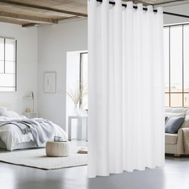 NICETOWN Non-See-Through Patio Sliding Door Curtain, W100 x L84 in, Privacy & Light Filtering Room Divider, Curtian for Sliding Glass Door, Bedroom, Living Room Big Window Treatments, White, 1 Panel