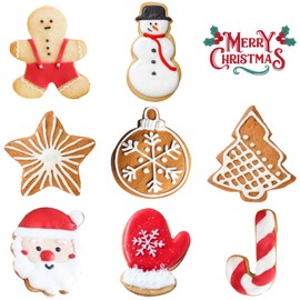 Cookie Cutters 8 PCS, Christmas Cookie Cutters by JOB JOL, 3'' to 3.5''