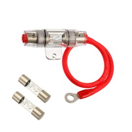 SIGANDG 80A AGU Fuse Holder with 8 Gauge AWG 1ft Power Cable - 99.9% Oxygen Free Copper