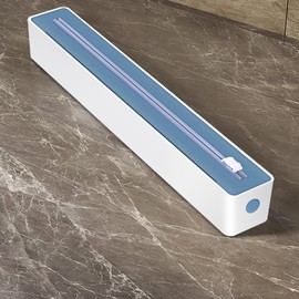 Sonile Multi-Functional Cutter | for 12-Inch Wide, 100-Foot Long Plastic Wrap, Aluminum Foil, Parchment Paper | Easy to Use | 4 Colors | Magnetic, Suction, Hook-and-Loop Modes (Blue (suction))