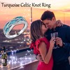 URONE Celtic Knot Turquoise Ring Silver 925 Thumb Ring Women's