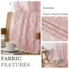 Lecloud Leia Jacquard Textured Blush Sheer Kitchen Curtains 36 Inch