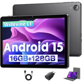MENTUME Android 15 Tablet, 10 inch Tablets Octa-Core Android Tablet, 12GB RAM 128GB ROM, 1280 * 800 IPS HD Touchscreen, GPS, 2.4G/5G WiFi, Dual 5MP+8MP Camera, 6000mAh, Widevine L1 Tablets, Black