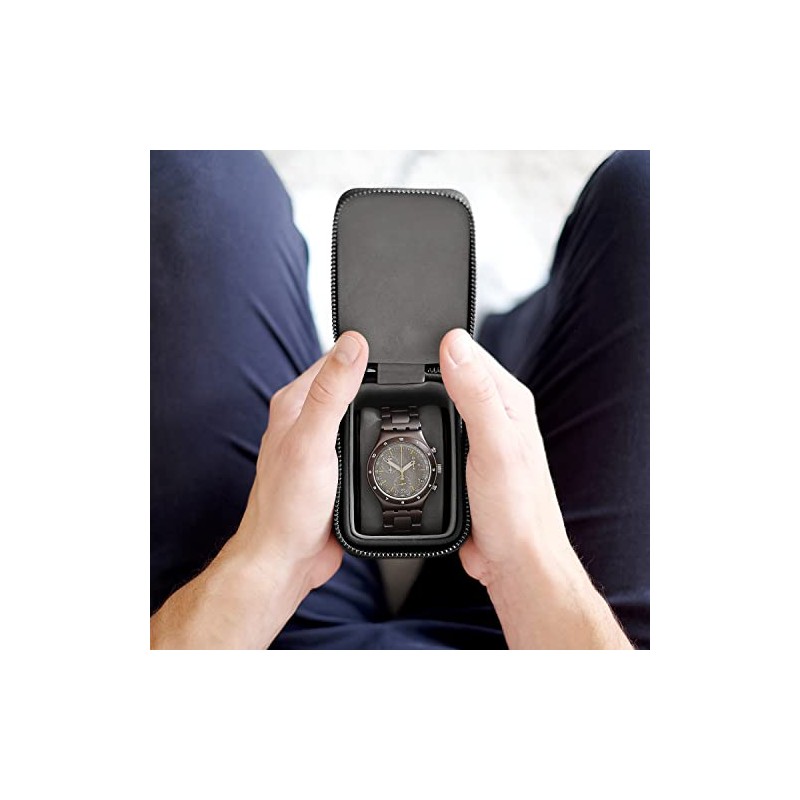 Stackers Pebble Black Single Zipped Watch Box