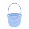 Prudance 6" x 5" Small Cotton Rope Basket with Handle,Blue,Favors