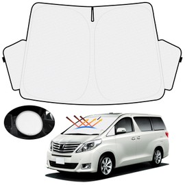 Mozan Toyota Alphard Vellfire 20 Series Sunshade for Windshields, For 2008-2015 Car Sunshade, UV Protection, Sun Protection, Light Blocking, Insulation, Foldable, Handle Sun Shade, Storage Bag
