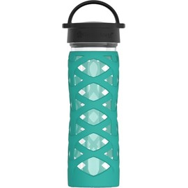 LIFEFACTORY 16oz Bottle Classic Cap Helix Sleeve Aquatic Green