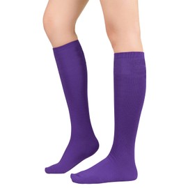American Trends Women’s Knee High Socks Long Athletic Thin Thigh High Stocking Outdoor Sport Casual Tube Sock Knee Socks Dark Purple