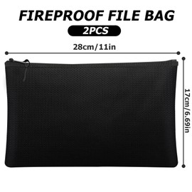 Fireproof for Document Bag Fireproof Bag: Nizirioo Pack of 2 Document Bag Safe Fireproof Waterproof Fireproof Briefcase with Zip for Passports Money Contracts 28 x 17 cm