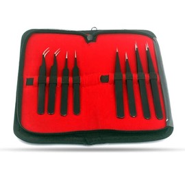 Precise Canada 8 Pieces Non-Magnetic Anti-Static ESD Tweezers Kit