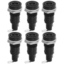 Create idea 6Pcs 10A 250V Fuse Panel Mount Holder Bracket for 5.2x20mm Glass Fuses