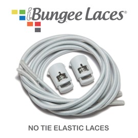 iBungee Laces (Elastic No Tie Shoelaces) (Light Gray, 22-Inch)