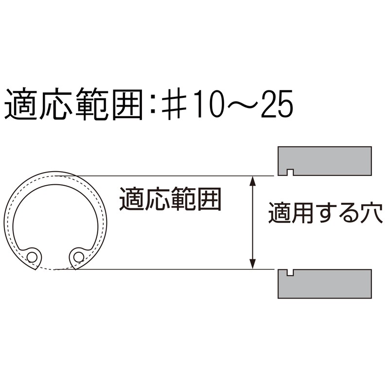 ENGINEER Engineer Snap Ring Pliers for Holes, C-Shape, Round/Bevel, PZ-18,