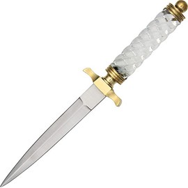 Ole Smoky Knives 84 Little Ice Pick Fixed Blade Knife with Knurled Clear Acrylic Handles