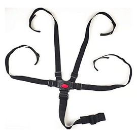 5 Point Harness Seat Belt Safety Harness Full Protection, 5 Point Security Harness Seatbelt for High Chair and Pushchair (Black)
