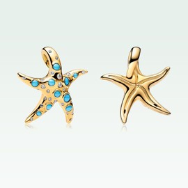 MSPOVOF Starfish Charms Bead for Bracelets and Necklaces 925 Sterling Silver For Women Jewelry Present