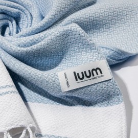 Luum® Sauna Towel Beach Towel Large 100 x 200 cm Hammam Towel Bath Towel Yoga Towel Shower Towel Beach Towel Sauna Towel Travel Towel Turkish Towels Women Men 100% Cotton Light Blue