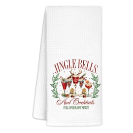 CIOJUNE Christmas Kitchen Towels, Bar Towels for Home Bar Kitchen Decor Hand Towels for Kitchen, Christmas Dish Towels Tea Towels for Kitchen, 16x24 Inches