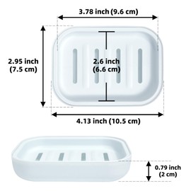 Double Layer Draining Soap Dish, Plastic Dishwashing Sponge Soap Holder for Kitchen, Bathroom, and Washstand (Light Blue)