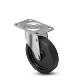 Shepherd Regent Series 4" Diameter Polyolefin Wheel Swivel Caster, 3-3/4" Length x 2-5/8" Width Plate, 150 lbs Capacity, Zinc Finish