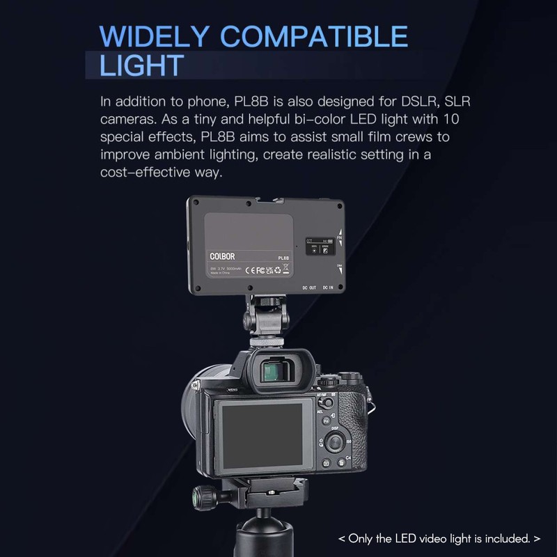 Pocket LED Video Light 2700K-6500K Photography Fill Light Panel Dimmable