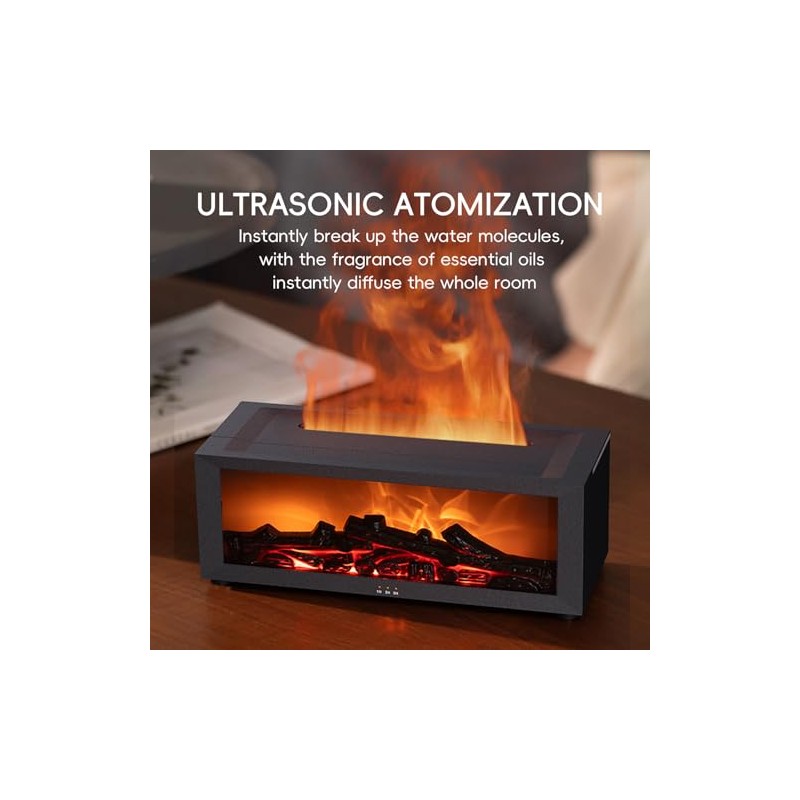 YALEDI Essential Oil Diffuser, 7 Colors Fireplace Flame Fire Oil