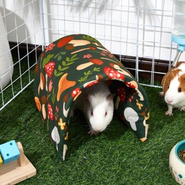Hedgeink Guinea Pig Tunnel Rabbit Tunnels and Hides Rabbit Hideaway, Washable Guinea Pig House Toys Accessories Hamster House for Chinchilla Ferret Bunny Small Animals, Flower