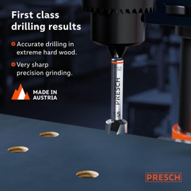 Presch Forstner Drill Bit Ø 15mm - Drill bit for wood with high-precision centering point for perfect round holes - Reliable performance with optimized longevity